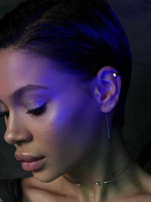 Серьги серебряная Каффа 5 мм с протяжкой брусочек Youko 1 шт