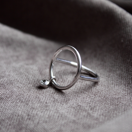 Кольцо серебряное Геометрия Круг С Подвесом Каст Youko