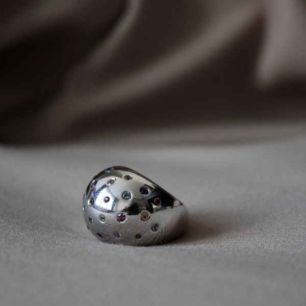 Кольцо серебряное Чалма С Камнями Youko