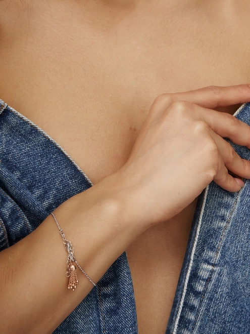 Браслет серебряный Кисточка с шариками Youko