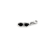 Шарм серебряный Очки лисички Youko для браслета с черной эмалью