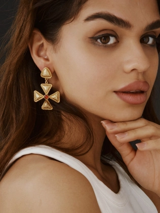 Сережки Біжутерія Медаль Тамплієрів Youko 2