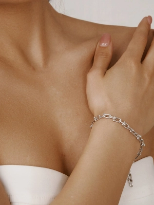 Браслет серебряный Маленькие Звенья с Точками Youko 2