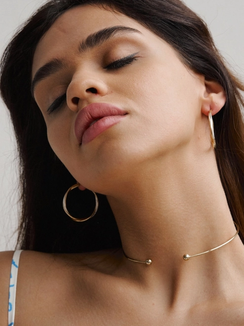 Підвіска срібна Бангл 6 мм Youko жовта позолота