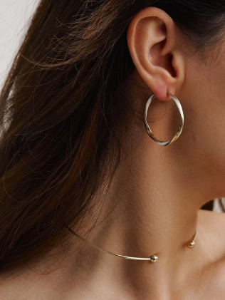 Підвіска срібна Бангл 6 мм Youko жовта позолота 2