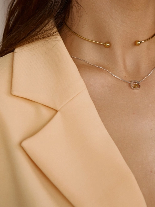 Підвіска срібна Бангл 6 мм Youko жовта позолота