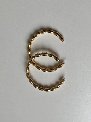 Сережки Біжутерія Кільця Косички Youko у позолоті 2