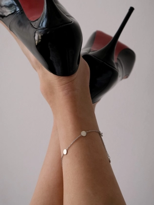 Браслет серебряный на ногу (анклет) Монеты впаянные 7 мм Youko - купить в интернет-магазине Youko – цена в Украине, отзывы, фо 2