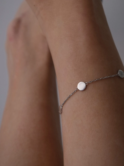 Браслет срібний на ногу (анклет) Монети впаяні 7 мм Youko