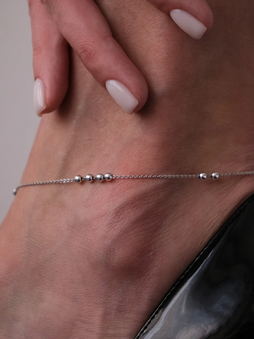 Браслет серебряный на Ногу (анклет) Одиннадцать Зернышек Youko