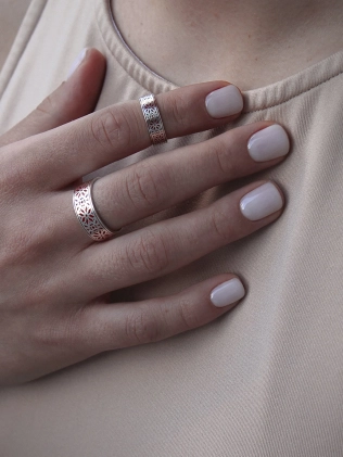 Каблучка срібна Орнамент Вишиванка (8 мм) Youko 2