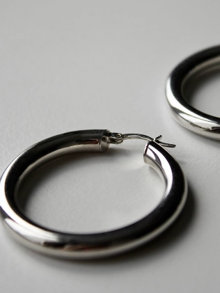 Сережки срібні Кільця Широкі 4.0 см Youko англійський замок 2