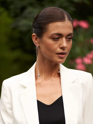 Серьги серебряные Маятник Сферы на цепочке Youko 2