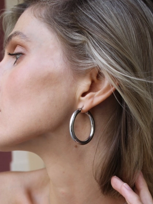 Сережки срібні Кільця Широкі 4.0 см Youko англійський замок 2