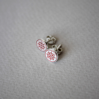 Сережки срібні Монети З Орнаментом Засіяне Поле (7 мм) Youko