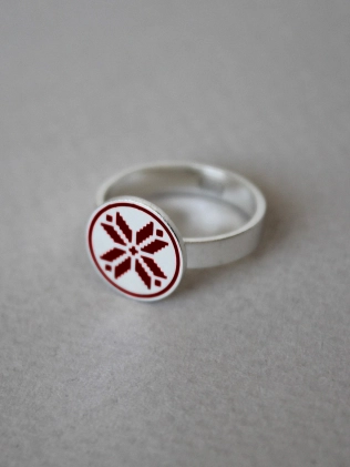 Каблучка срібна Монета З Орнаментом Вишиванка Youko 2