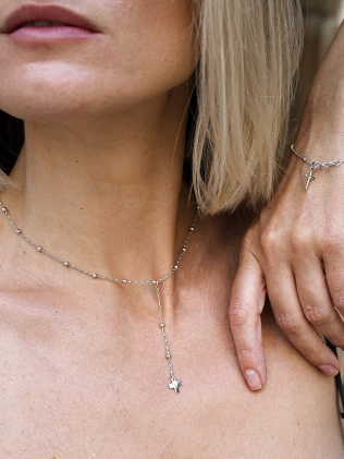 Браслет срібний Ланцюг Крапки з Хрестиком Youko 2