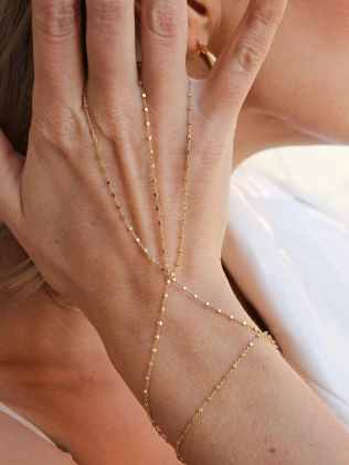 Браслет срібний Слейв на два пальці брусочки Youko у позолоті 2