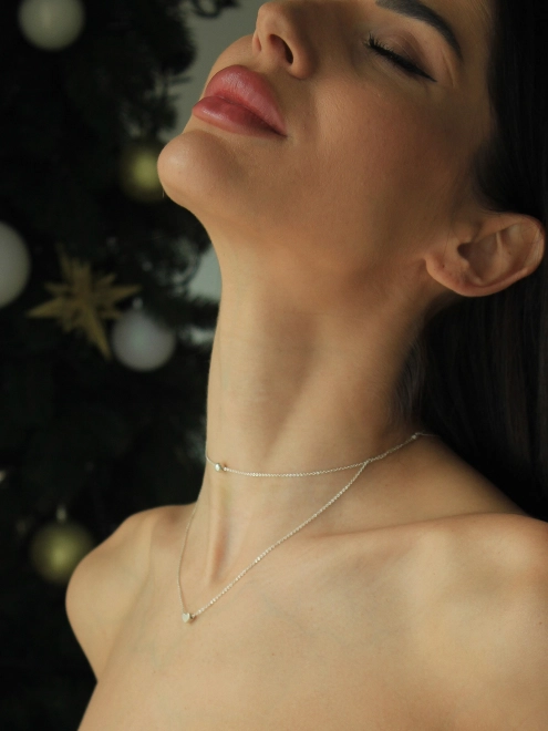 Підвіска срібна Подвійна Серце з Шариком Youko