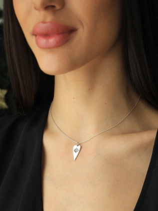 Підвіска срібна Витягнуте Серце з восьмикінцевою зіркою Youko 2