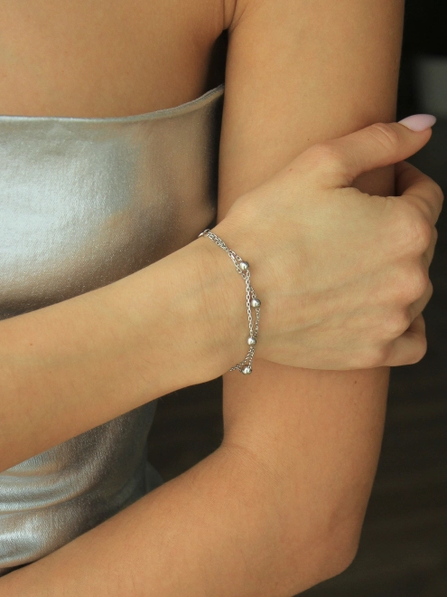 Браслет срібний Кульки Youko Подвійний