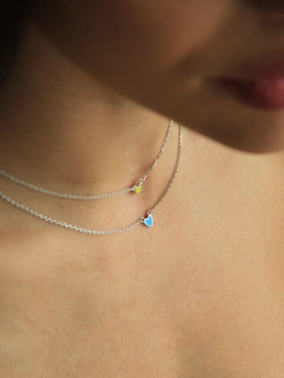 Подвеска серебряная Сердце Маленькое Youko эмаль желтая 2