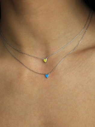 Подвеска серебряная Сердце Маленькое Youko эмаль желтая 2