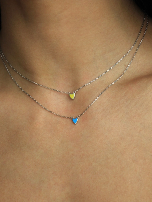 Подвеска серебряная Сердце Маленькое Youko эмаль желтая