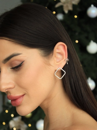 Сережки срібні Ромби Youko - купити в інтернет-магазині Youko – ціни в Україні, відгуки, фото 2