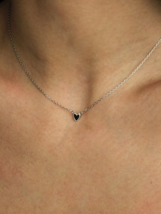 Підвіска срібна Серце Маленьке Youko чорна емаль - купити в інтернет-магазині Youko – ціна в Україні, відгуки, фото 2
