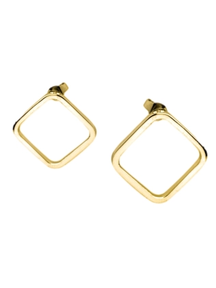 Сережки срібні Ромби великі в позолоті Youko 2