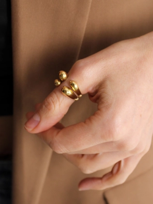 Каблучка дві краплі в позолоті Youko 2