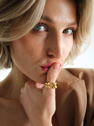 Каблучка дві краплі в позолоті Youko 2