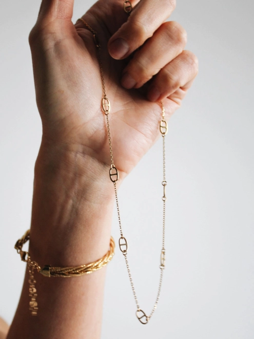 Браслет Косичка желтая позолота Youko