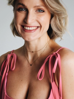 Підвіска подвійна Серце з шариком жовта позолота Youko 2