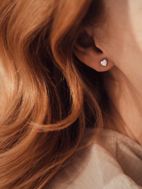 Сережки Сердечки гладкі міні пусети Youko