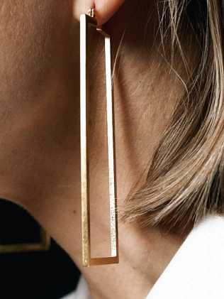 Серьги Бижутерия прямоугольник длинные Youko 2