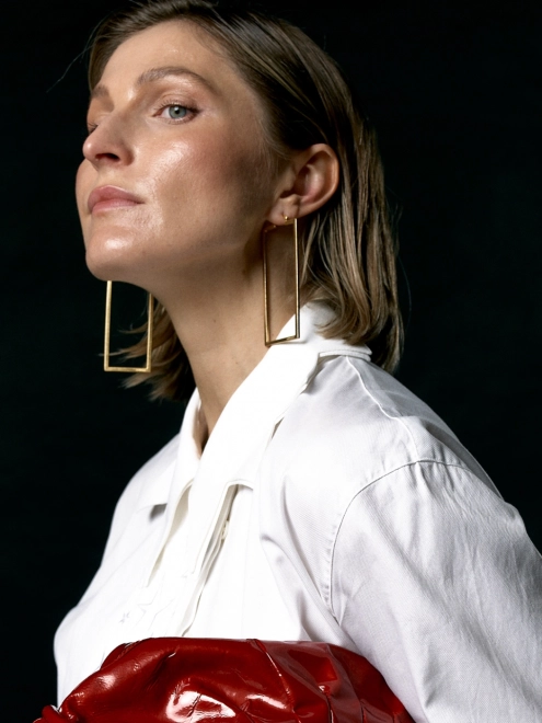 Серьги Бижутерия прямоугольник длинные Youko