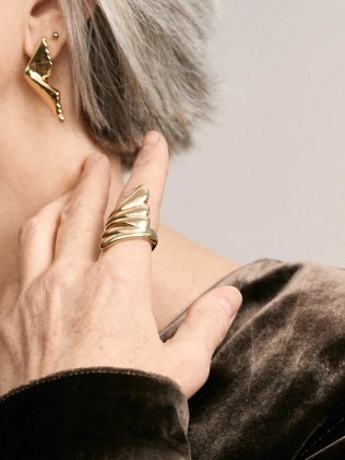 Сережки Равіолі жовта позолота Youko 2