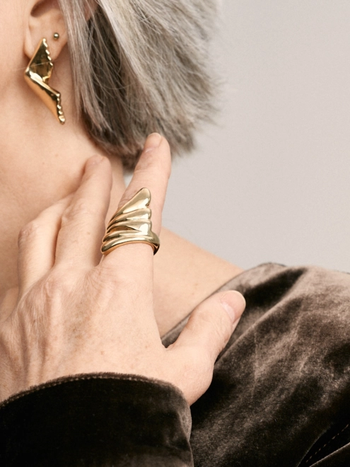 Серьги Равиоли желтая позолота Youko