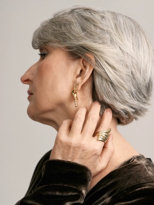 Серьги Равиоли желтая позолота Youko 2