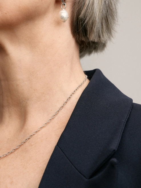 Підвіска срібна Ланки з підвісною Перлиною Youko