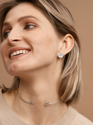 Сережки срібні Монети З орнаментом Алатир (10 мм) Youko - купити в інтернет-магазині Youko (Юко) – ціни в Україні, відгуки, фото 2