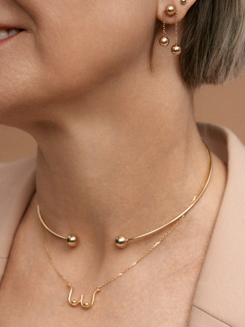 Підвіска срібна Бангл 8 мм Youko жовта позолота