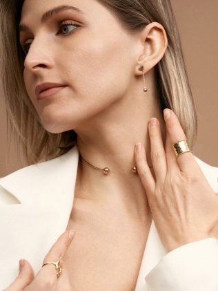 Кольцо серебряное Мятое разомкнутое Youko желтая позолота 2