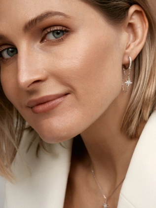 Підвіска срібна Дві Полярні Зірки білі Youko - купити в інтернет-магазині Youko – ціни в Україні, відгуки, фото. 2