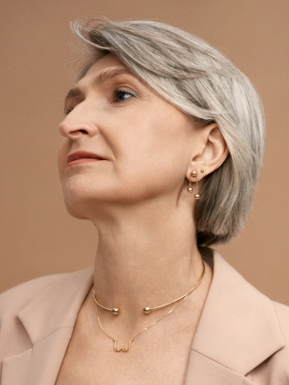 Подвеска серебряная Бюст Youko желтая позолота 2