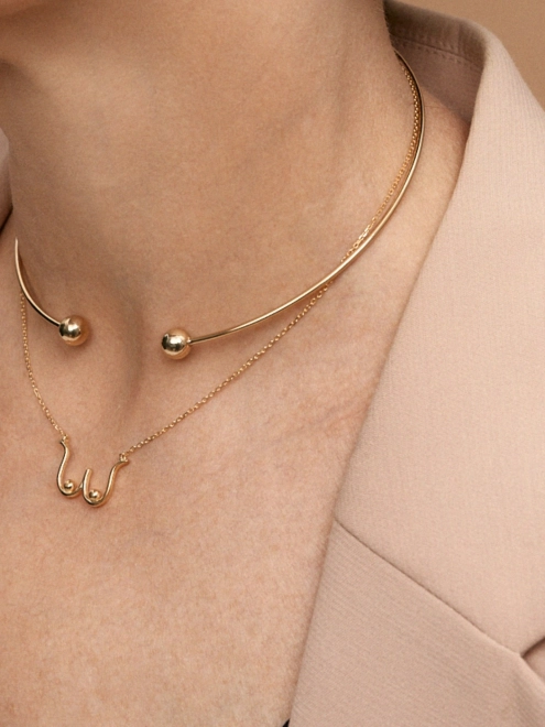 Підвіска срібна Бюст Youko жовта позолота