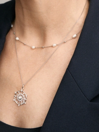 Підвіска срібна Штурвал З Перлами Youko 2