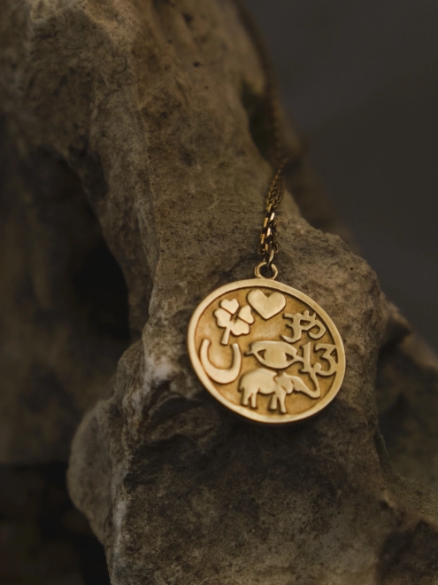 Подвеска Монета Удачи желтая позолта Youko